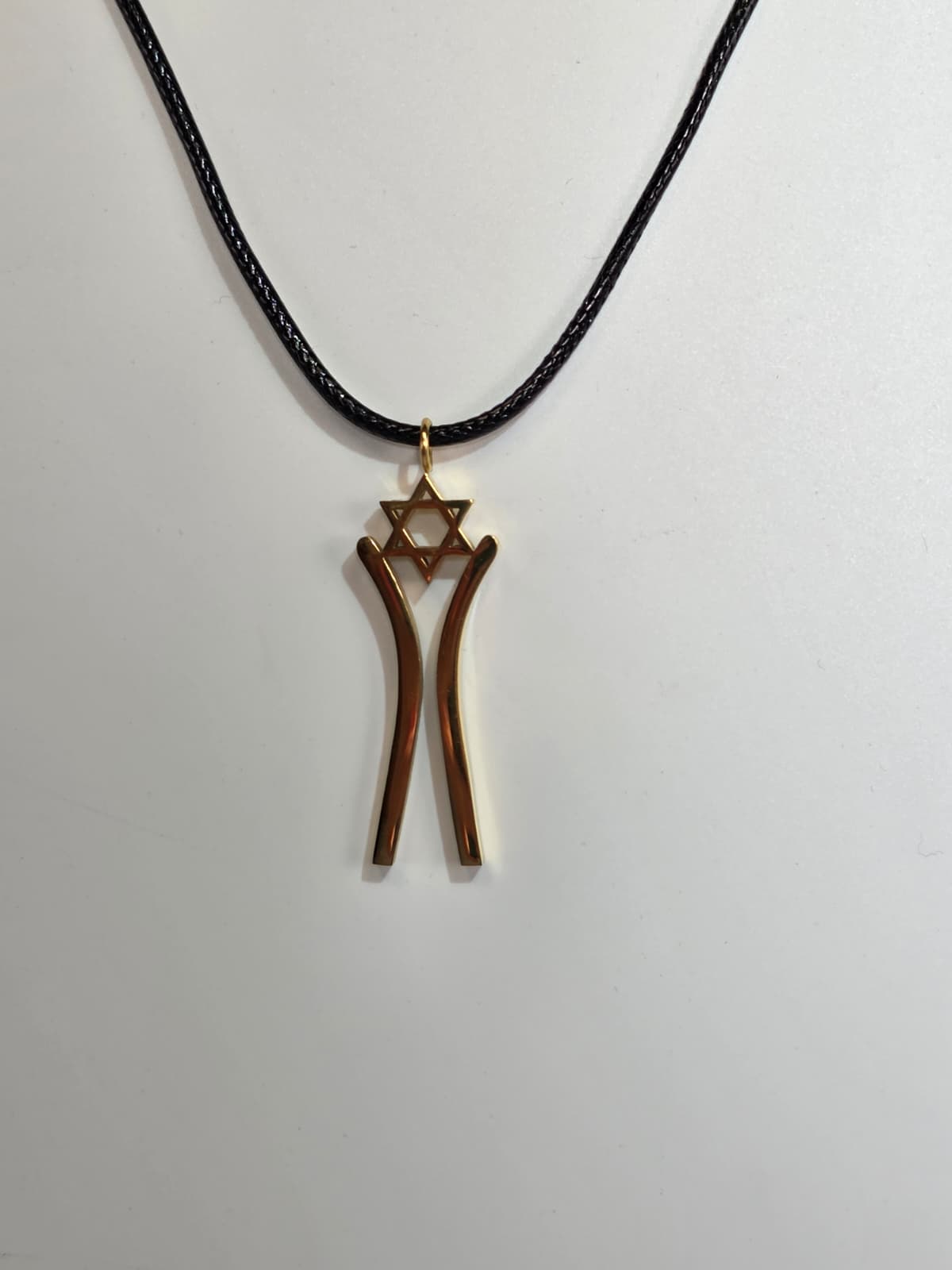 Star Dancer Pendant gold on leather cord lifestyle
